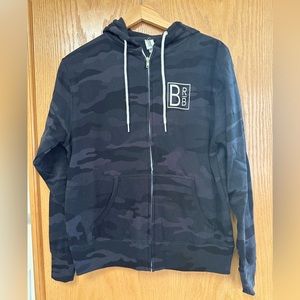 Black camo zip up hoodie small BRB